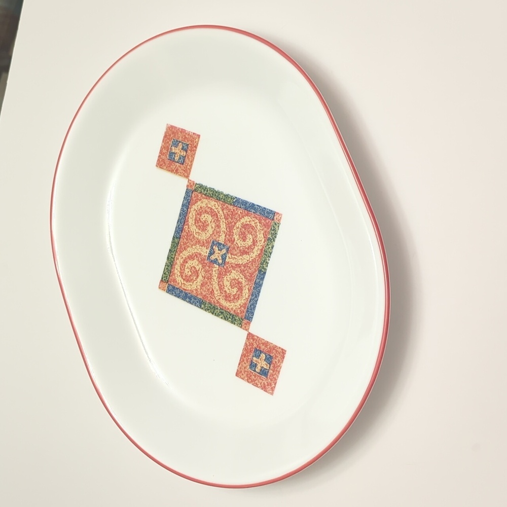 Corelle Sand Art Pattern Vintage Platter